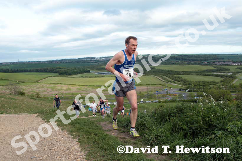 Tim Field finishing in the Penshaw Hill Race.